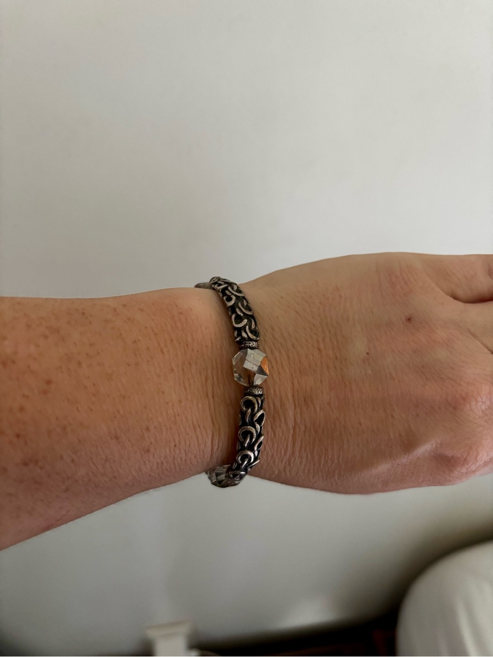 Alex and Ani Silver-Tone Braided Bracelet with Swarovski Crystals